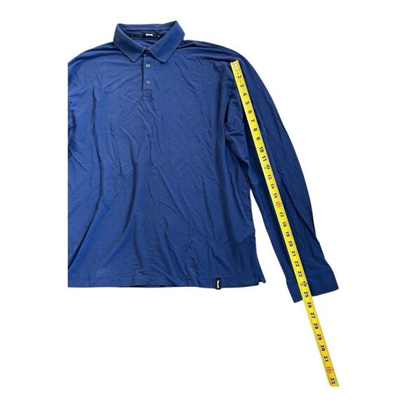 Vilebrequin Long Sleeve Cotton Polo Shirt Size XXL / Small Defect Blue Collar - Picture 5 of 11